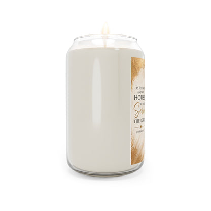 Scented Soy Candle — "As for Me and My House We Will Serve the Lord" Inspirational Family Prayer Design (13.75 oz)