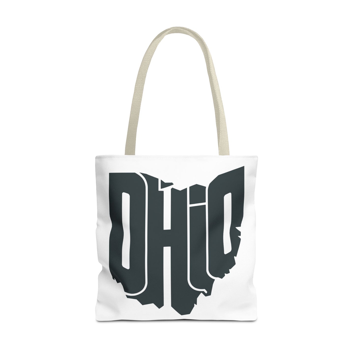 Ohio State Outline Tote Bag — Retro Ohio Text Graphic Tote