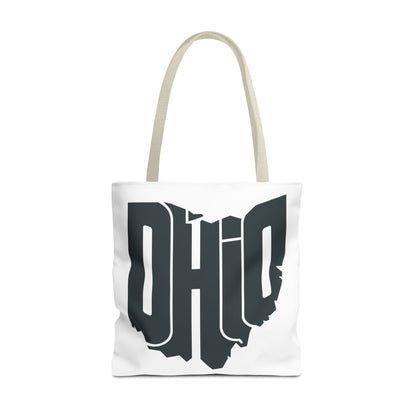 Ohio State Outline Tote Bag — Retro Ohio Text Graphic Tote