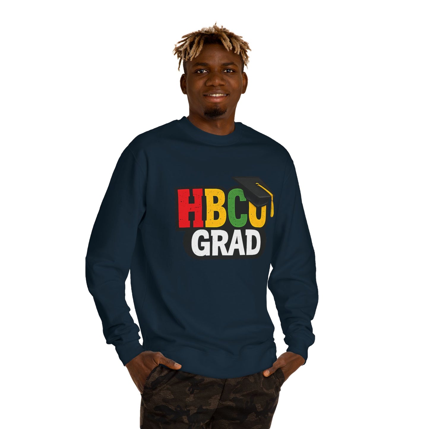 HBCU Grad Sweatshirt — Graduation Crewneck with Mortarboard