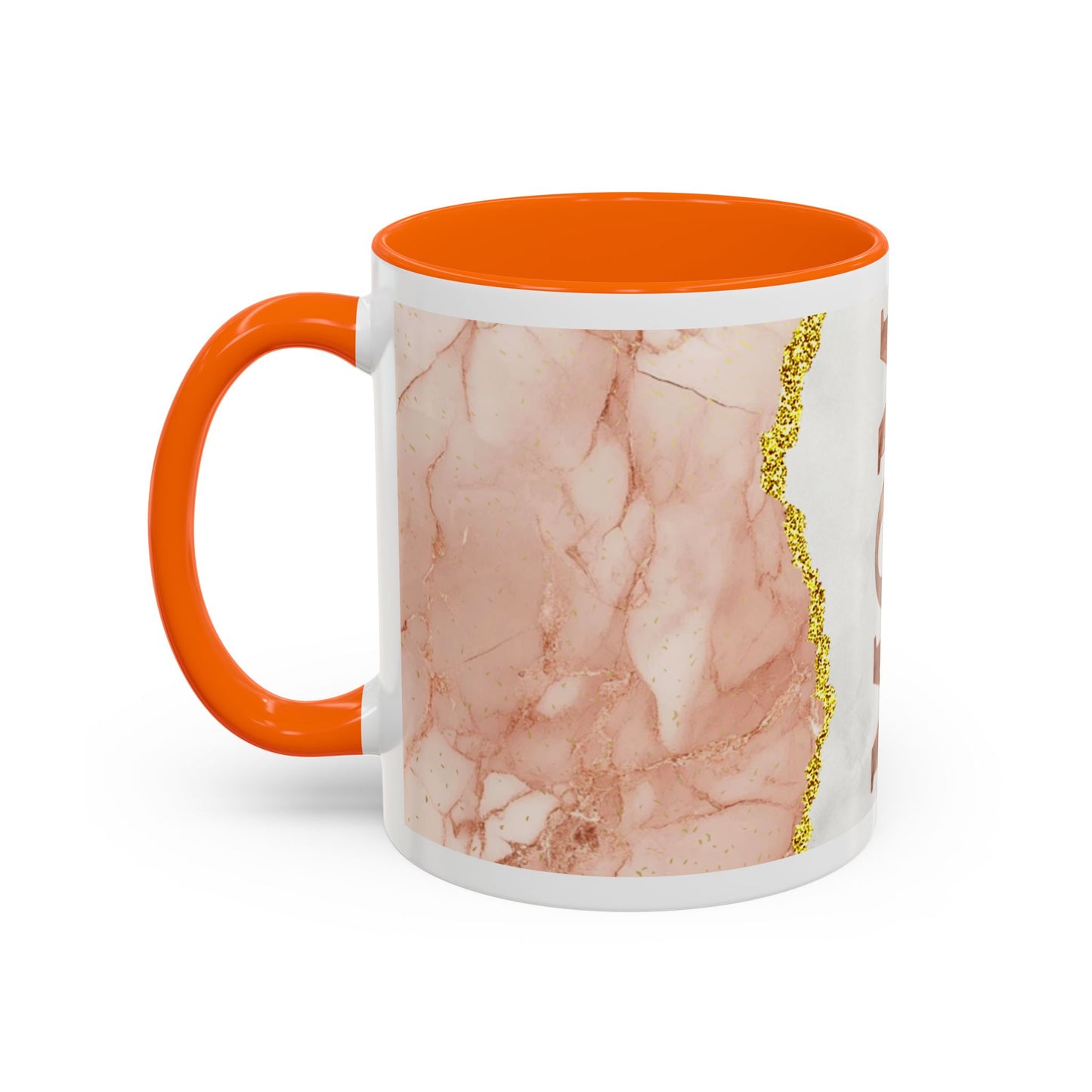 Mom Marble Accent Coffee Mug — Rose Gold & Gold Vein 11/15oz Gift