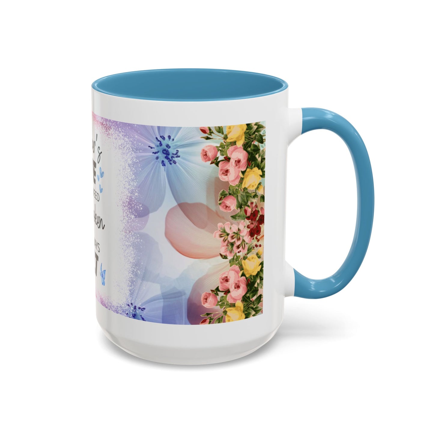 Mother’s Love Accent Coffee Mug – Floral Inspirational Gift (11/15 oz)