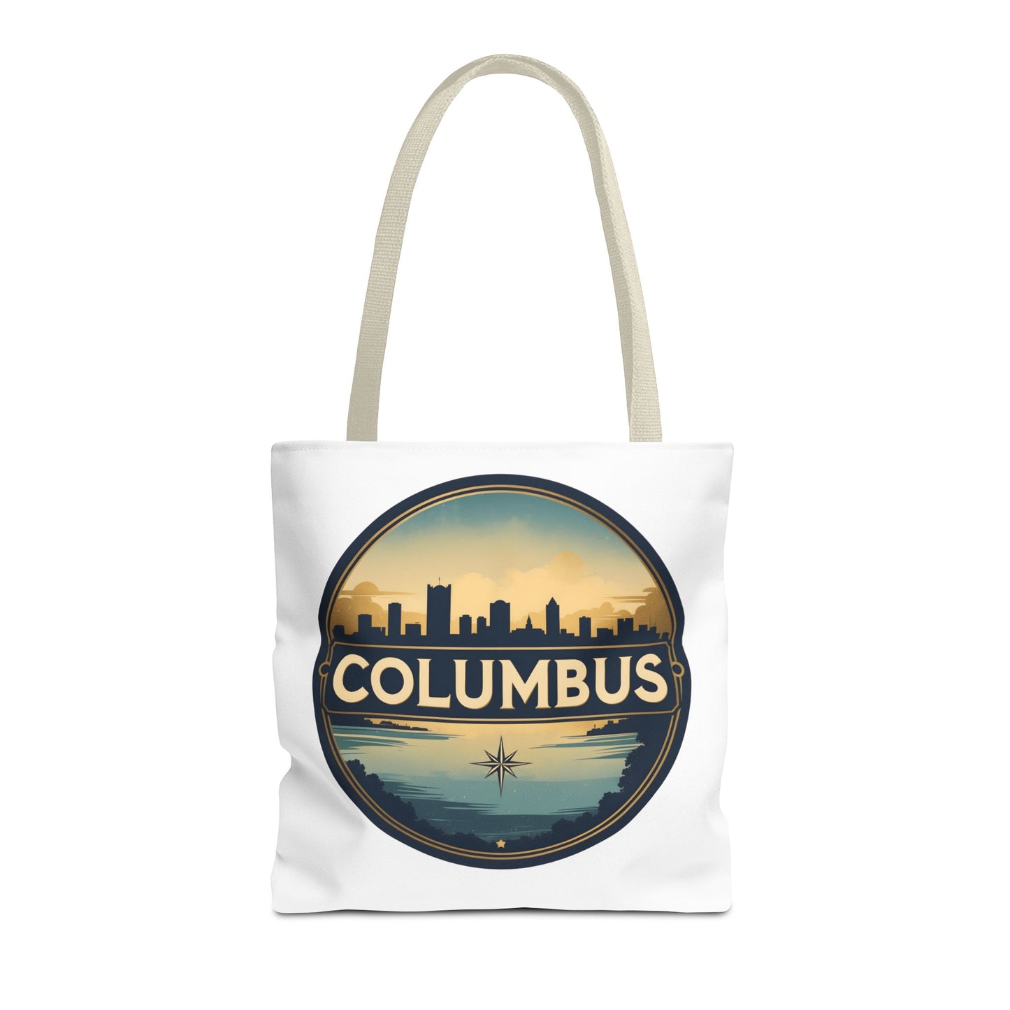 Columbus Skyline Tote Bag — Retro Cityscape Canvas Tote
