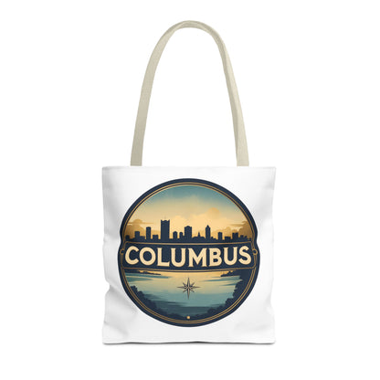 Columbus Skyline Tote Bag — Retro Cityscape Canvas Tote