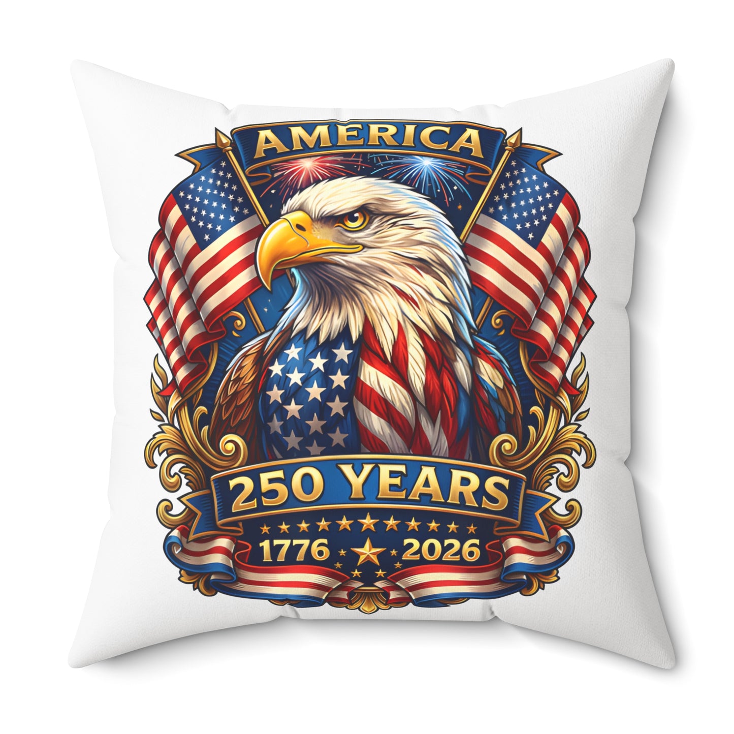 250 Years America Eagle Throw Pillow — Patriotic 1776–2026 Decorative Pillow