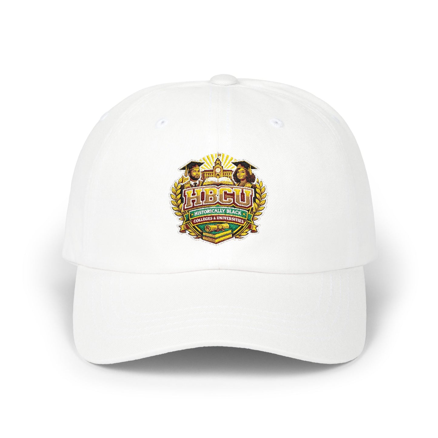 Dad Cap with Vintage Floral Crest Embroidered Design