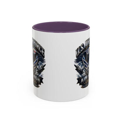 U.S. Air Force Accent Coffee Mug — Aim High Eagle Design (11/15 oz)