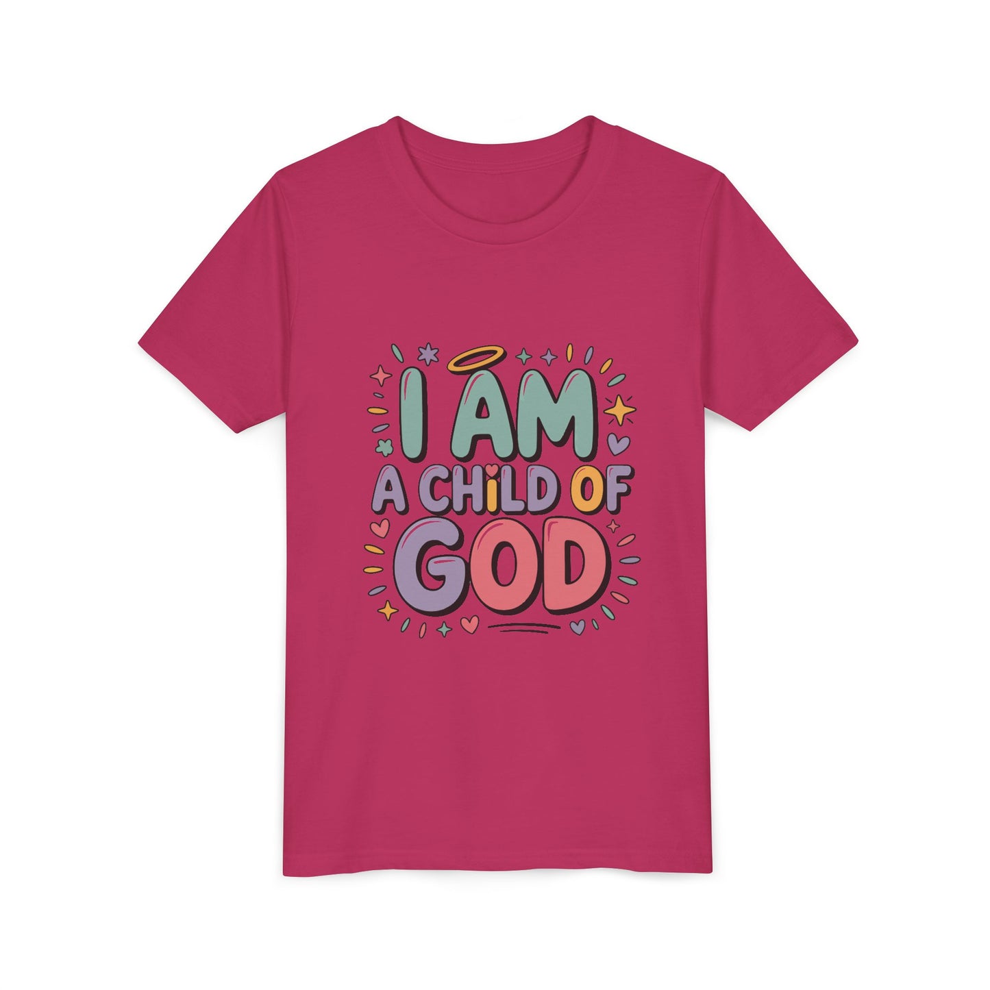 I Am A Child of God Youth Tee — Cute Pastel Christian Kids T-Shirt