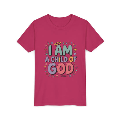 I Am A Child of God Youth Tee — Cute Pastel Christian Kids T-Shirt
