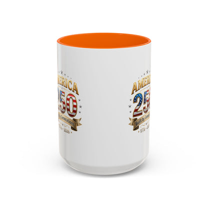 America 250 Coffee Mug — Patriotic 1776–2026 Anniversary Accent Mug