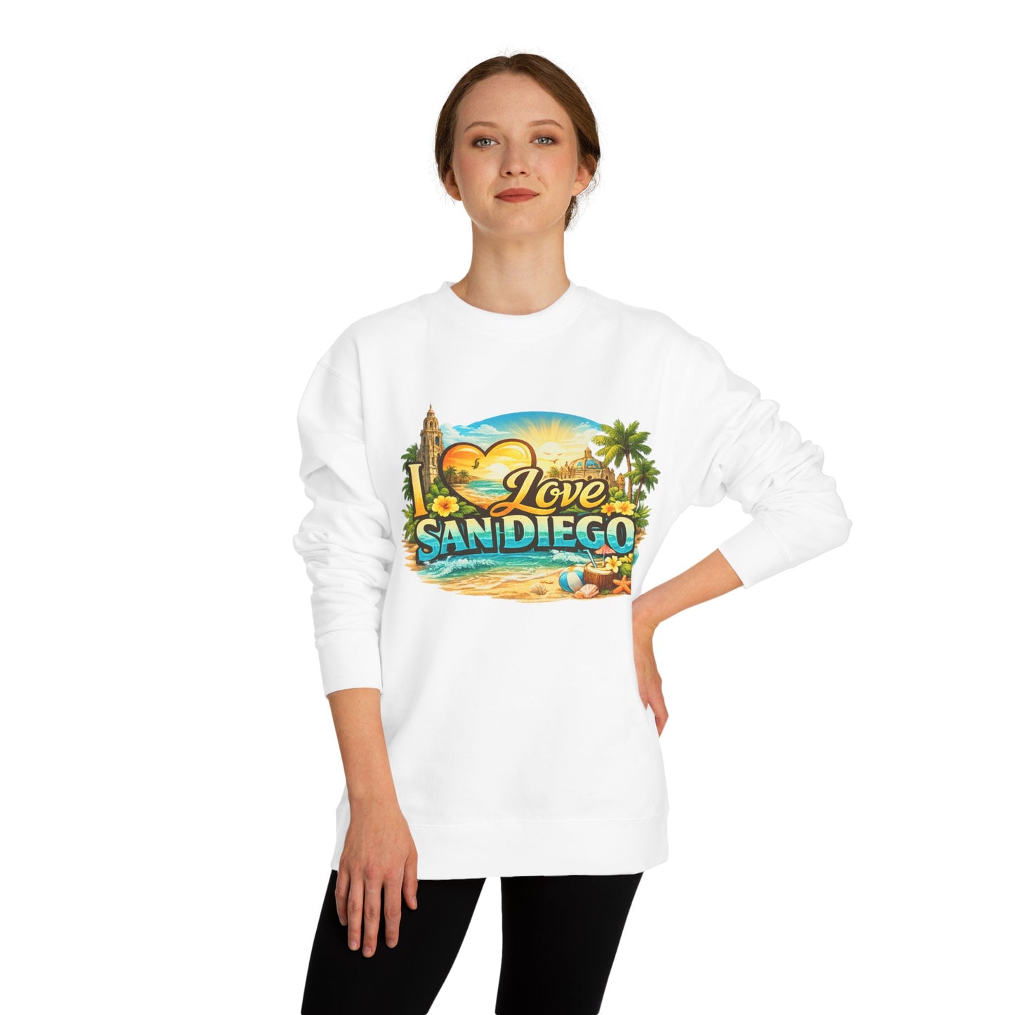 San Diego Sweatshirt — "I Love San Diego" Beach Graphic Crewneck