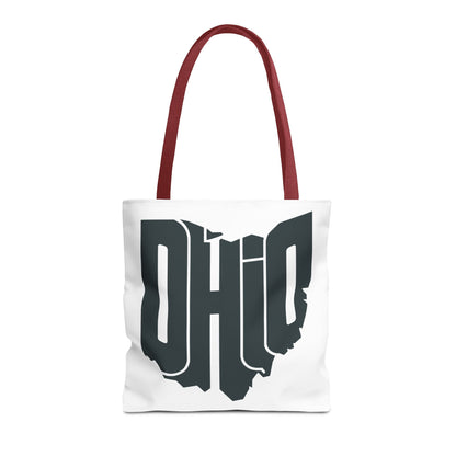 Ohio State Outline Tote Bag — Retro Ohio Text Graphic Tote