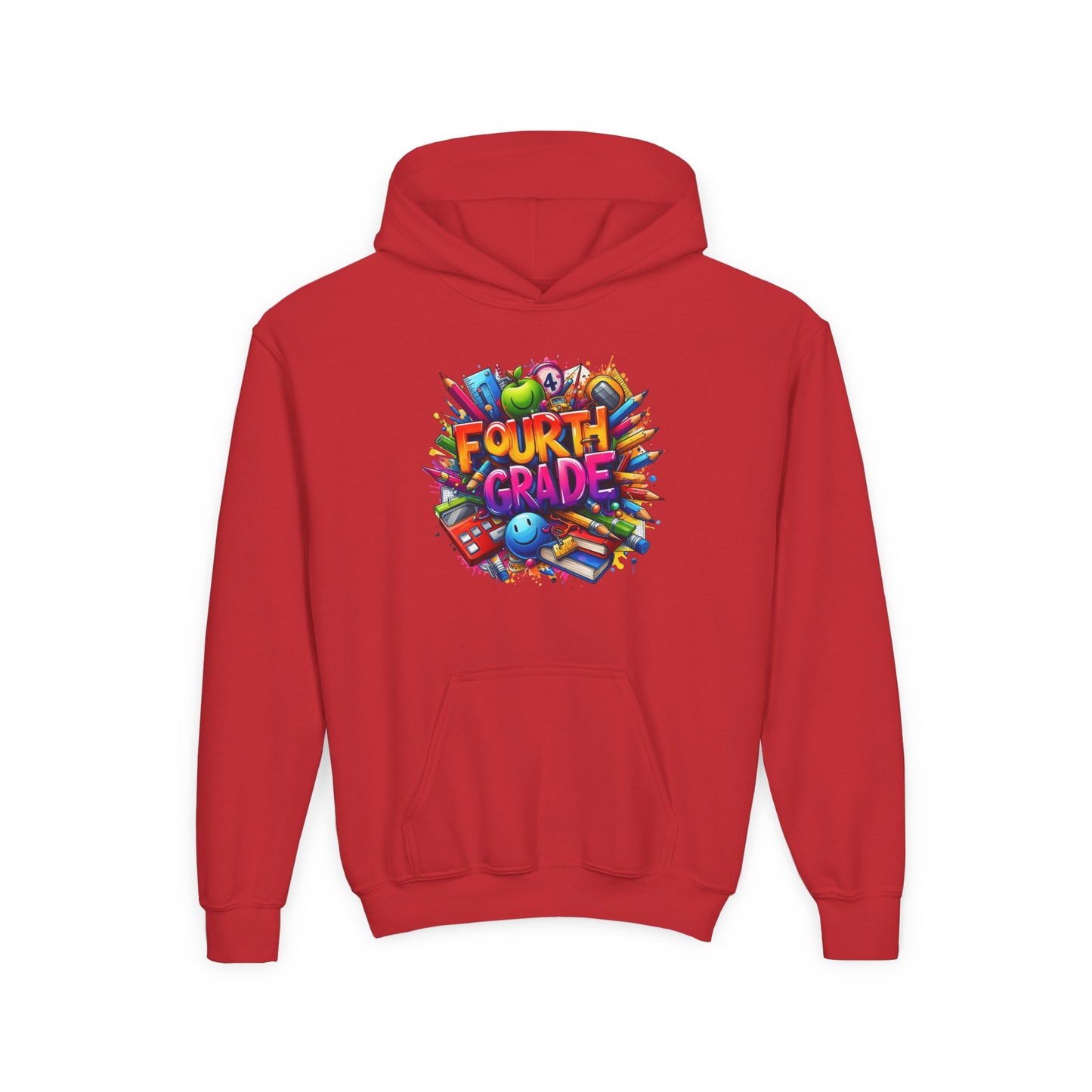 Fourth Grade Youth Hoodie — Colorful Back-to-School Kids Sweatshirt