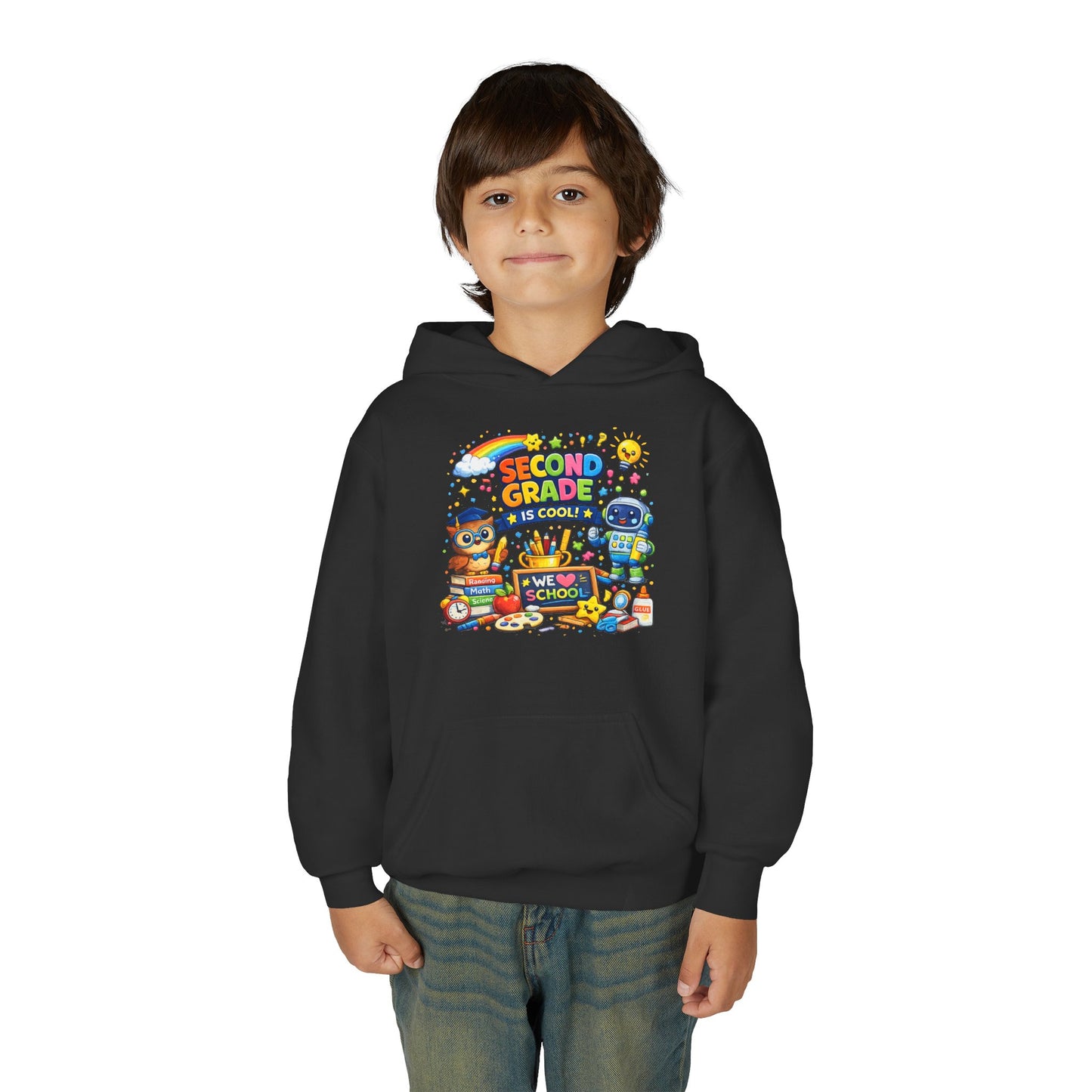 Second Grade Hoodie — 'Second Grade Is Cool' Kids Back-to-School Sweatshirt