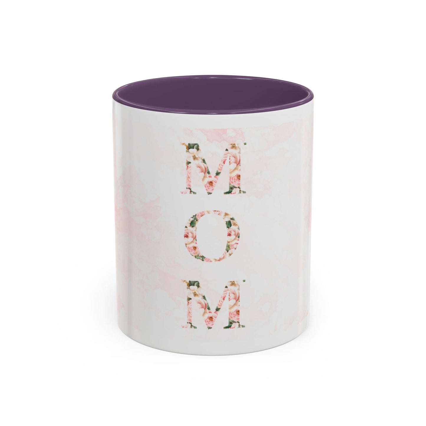 Mom Floral Accent Coffee Mug — Pink Roses Mother's Day Gift (11/15oz)
