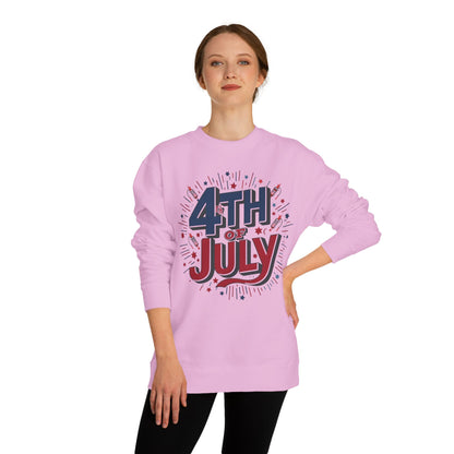 4th of July Crewneck Sweatshirt — Patriotic Fireworks Graphic