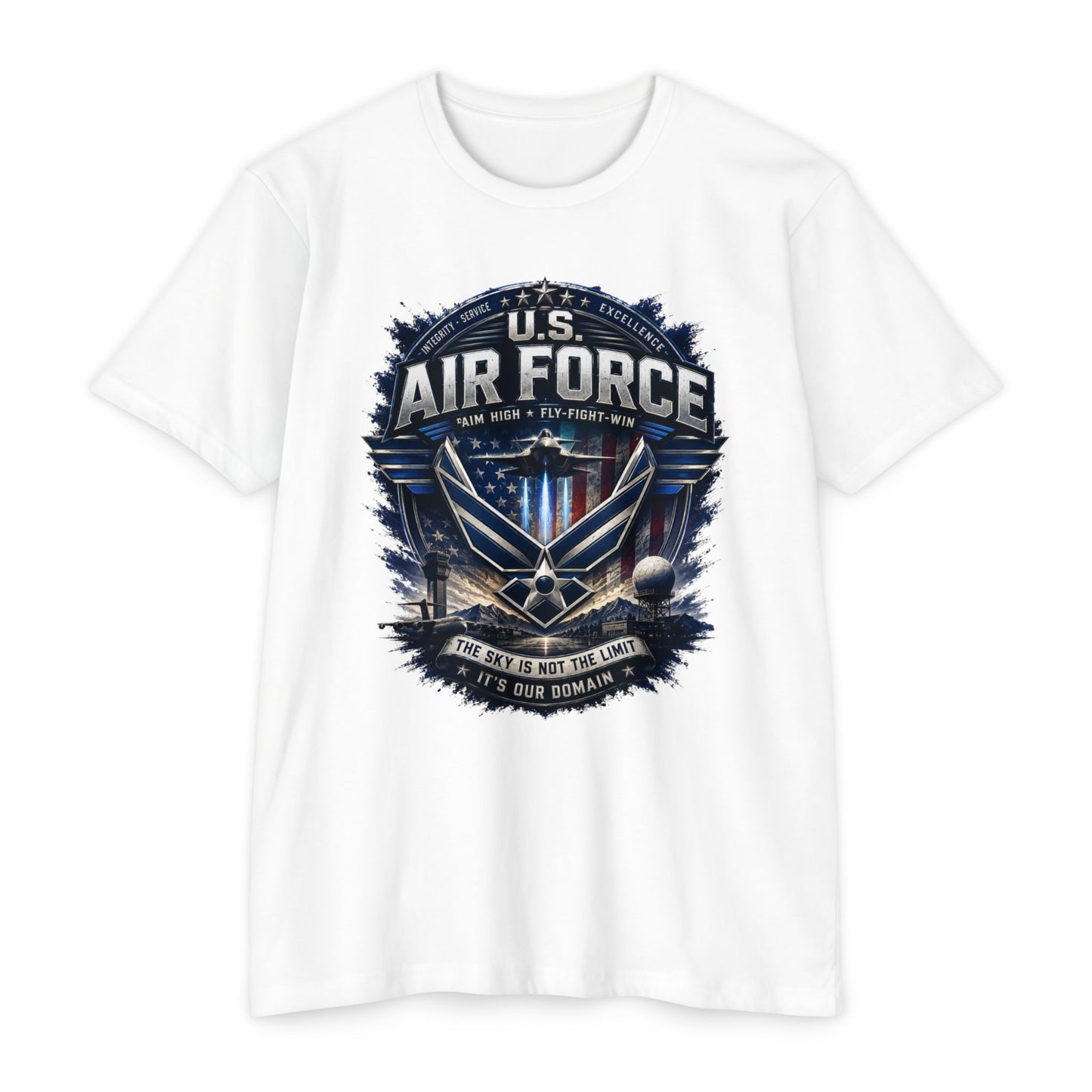 U.S. Air Force Graphic T-Shirt — Military Emblem Tee ("The Sky Is Not The Limit")