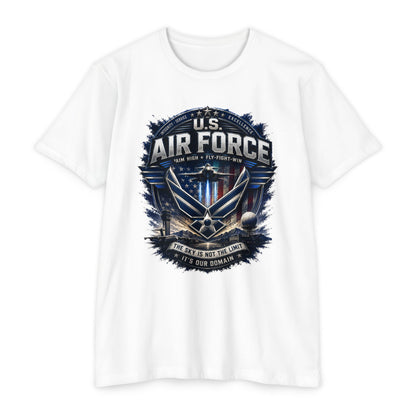 U.S. Air Force Graphic T-Shirt — Military Emblem Tee ("The Sky Is Not The Limit")