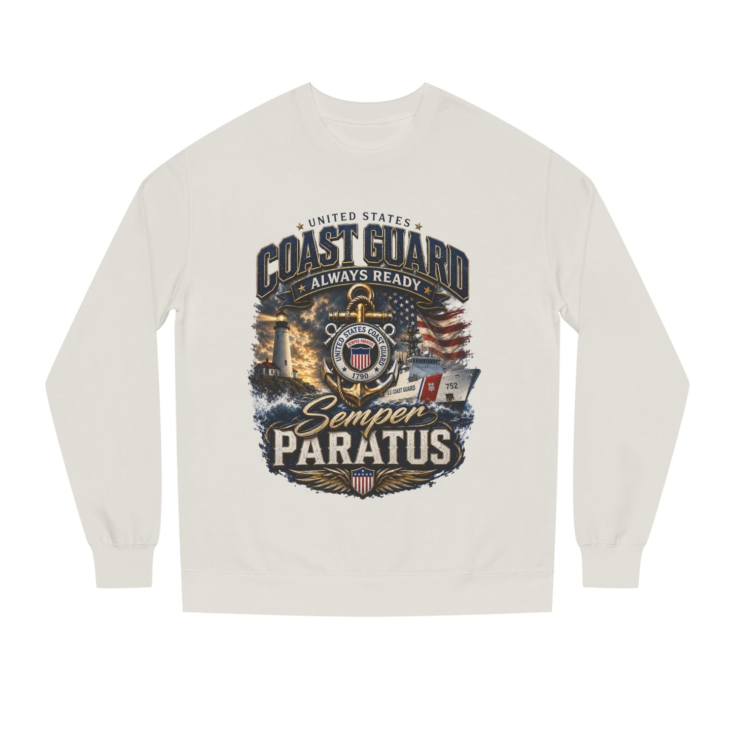 Coast Guard Semper Paratus Sweatshirt — USCG Always Ready Veteran Crewneck