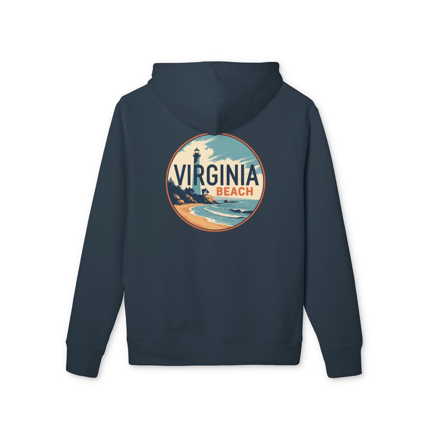 Virginia Beach Vintage Surf Hoodie — Beach Lighthouse Graphic