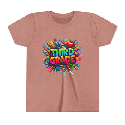 Third Grade Kids' T-Shirt – Colorful School Supplies Back-to-School Tee