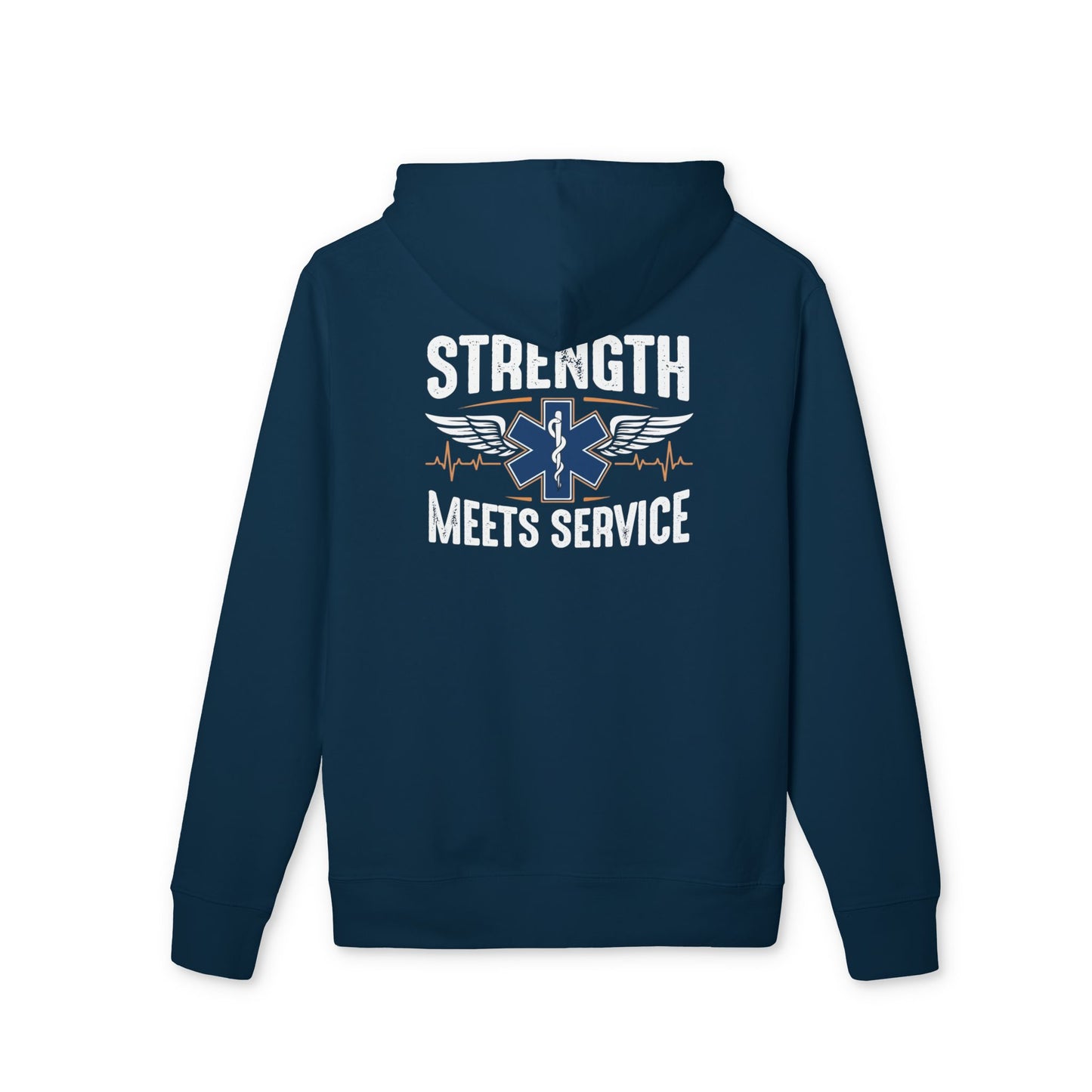 EMS Hoodie — "Strength Meets Service" Paramedic EMT Pullover