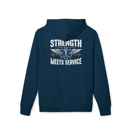 EMS Hoodie — "Strength Meets Service" Paramedic EMT Pullover
