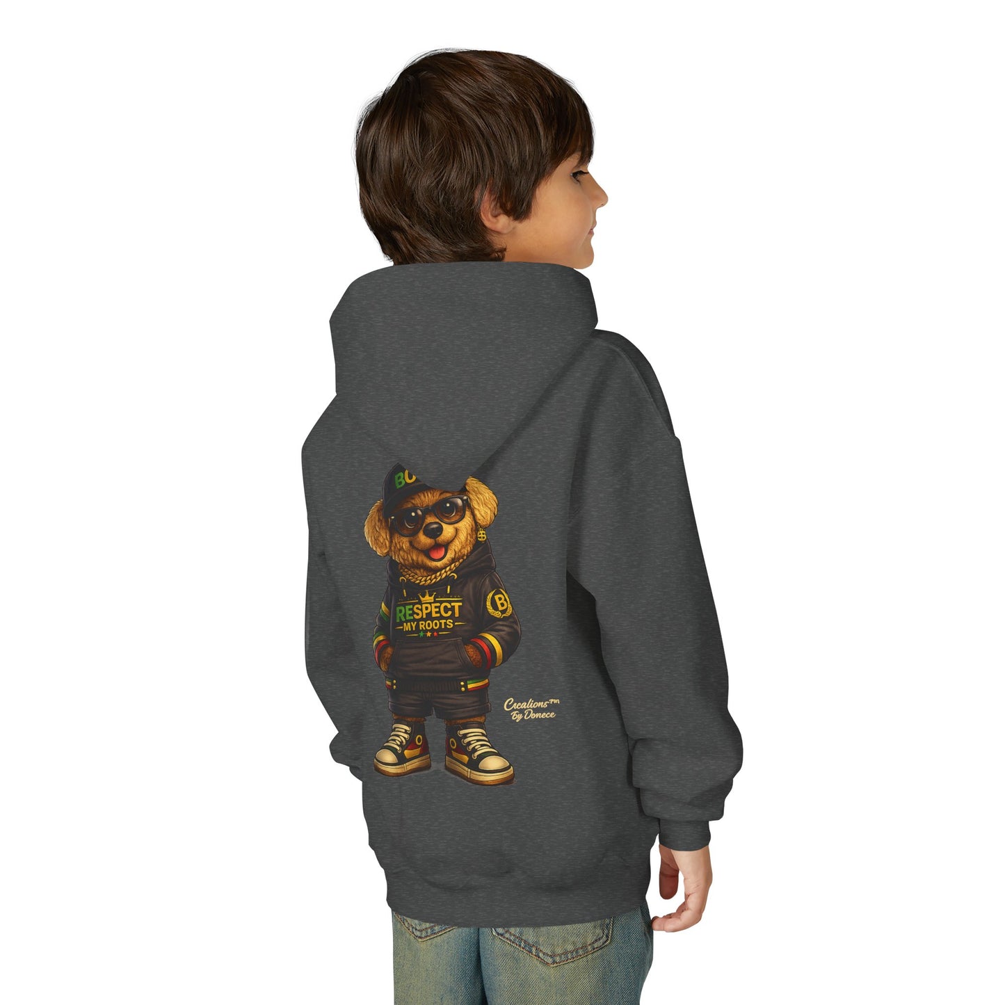Youth Hoodie — Cool Bear 'Boss' Streetwear Design