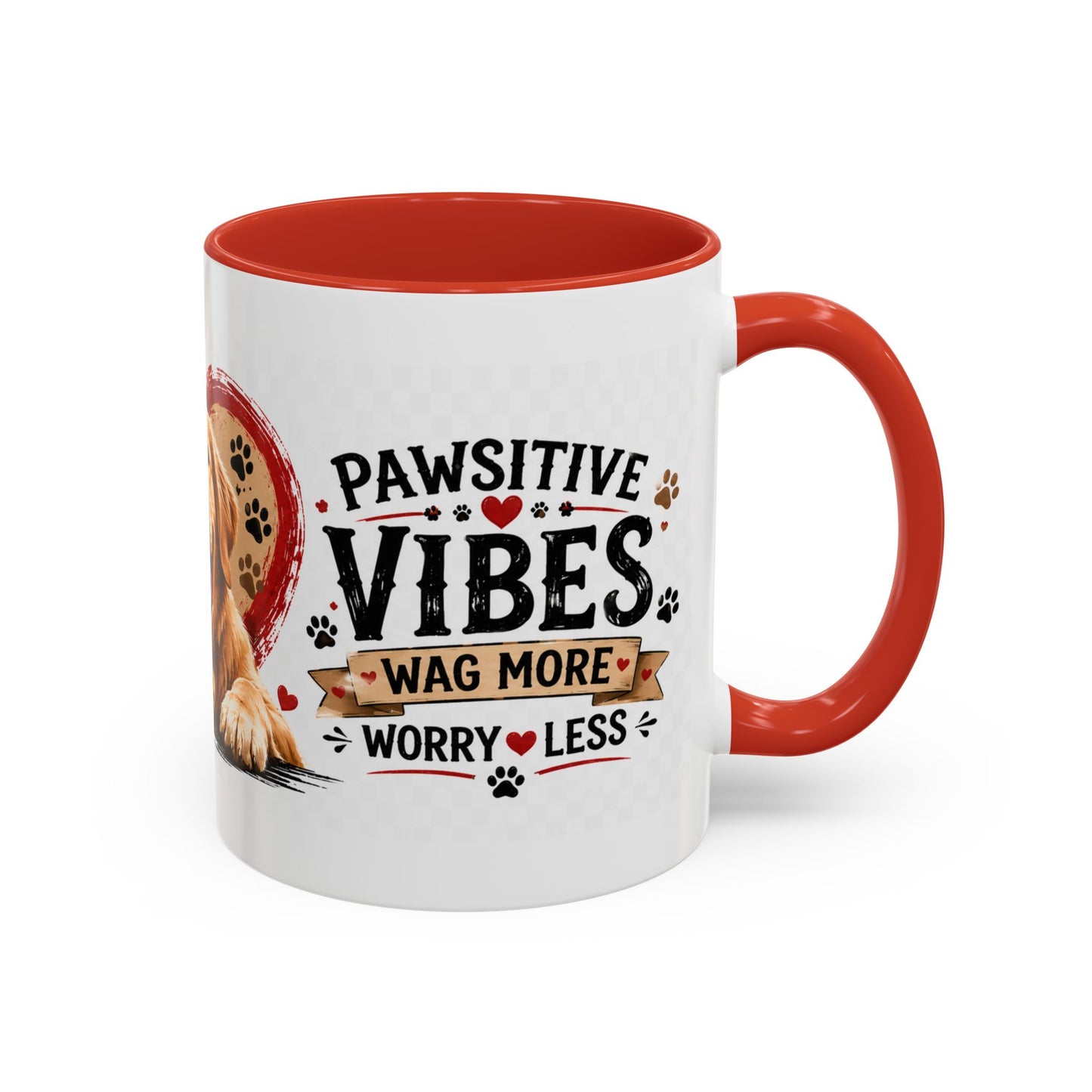 Pawsitive Vibes Coffee Mug - "Wag More, Worry Less" Dog Lover Accent Mug