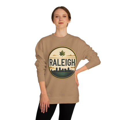 Raleigh Skyline Crewneck Sweatshirt — Vintage Maple Logo