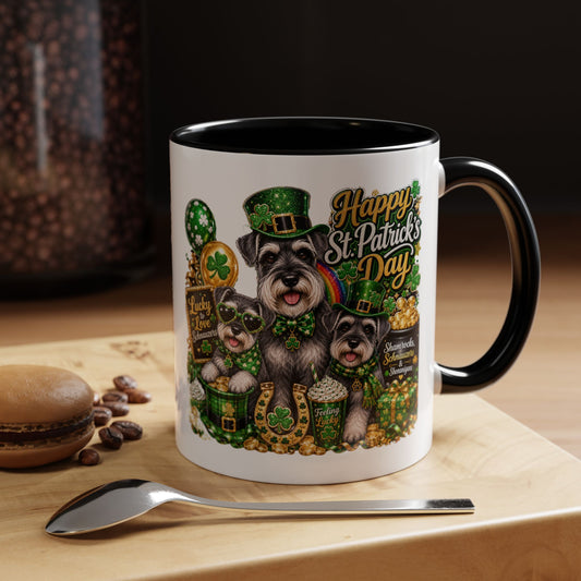 St. Patrick’s Day Dog Coffee Mug — Happy St. Patrick’s Day Accent Mug (11/15oz)
