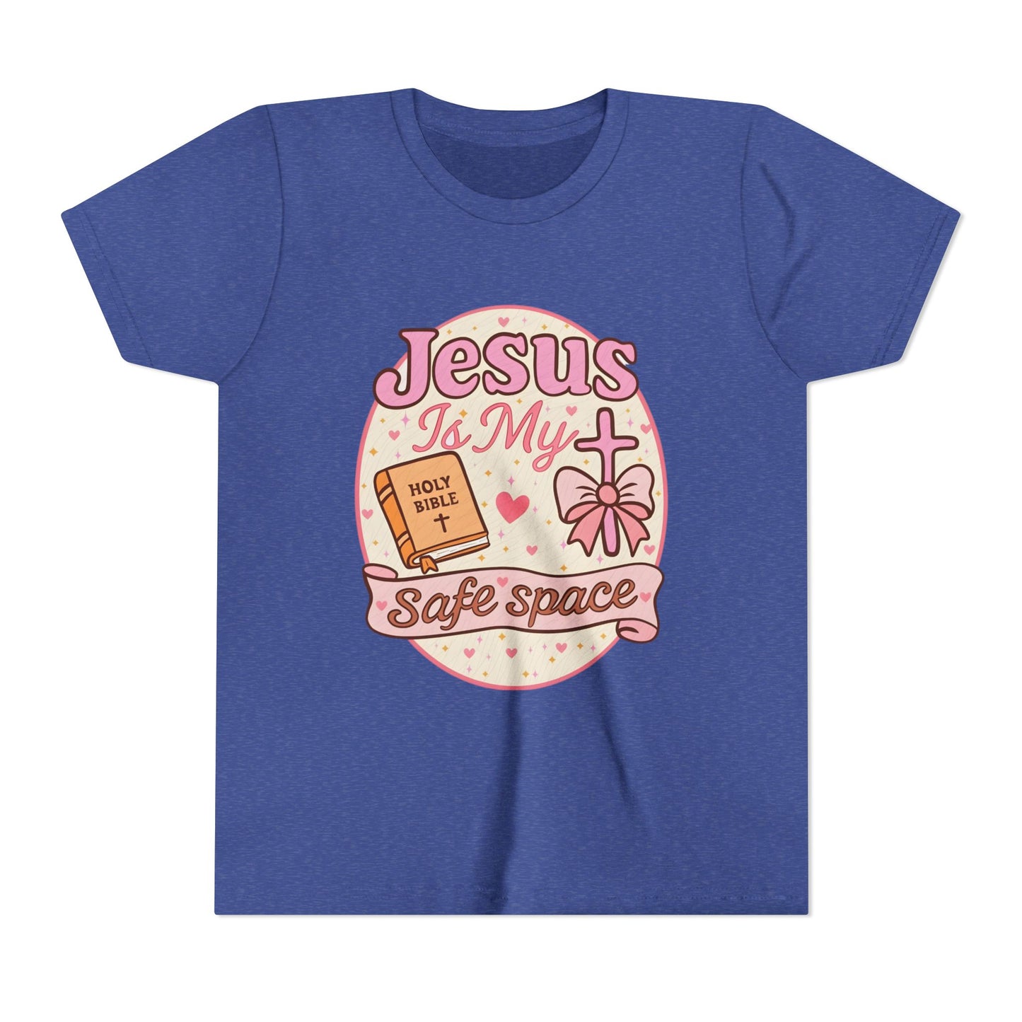 Youth Tee — "Jesus Is My Safe Space" Christian Kids T-Shirt