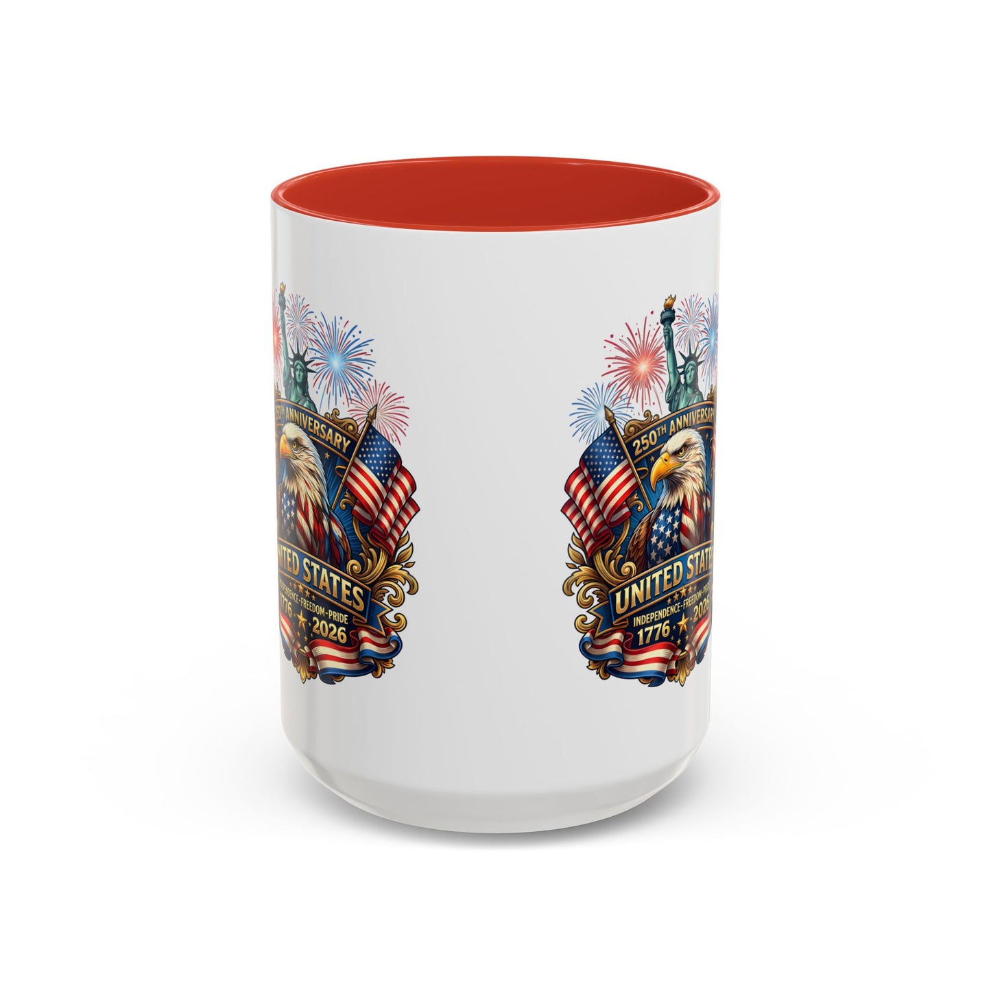 Patriotic Coffee Mug — United States 250th Anniversary Eagle & Fireworks (11/15oz)