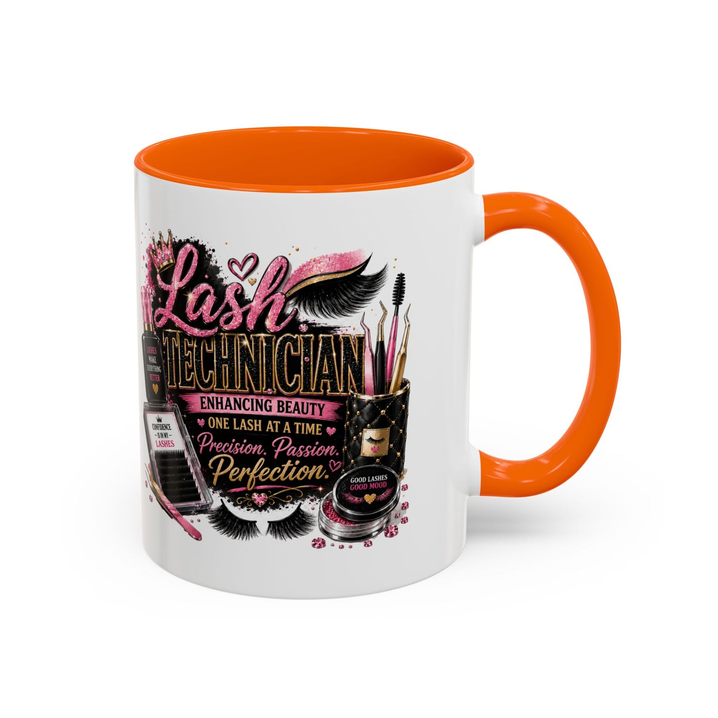 Lash Technician Coffee Mug – 'Enhancing Beauty One Lash at a Time' Accent Mug