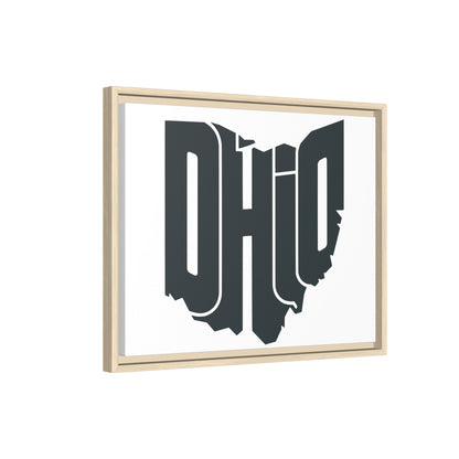 Ohio State Silhouette Matte Framed Canvas — Modern State Wall Art