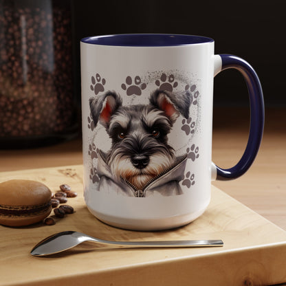 Schnauzer Paw Print Accent Coffee Mug (11/15oz)