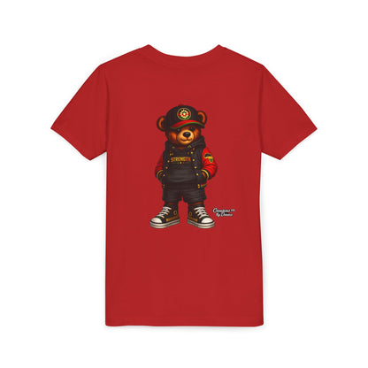 Kids Teddy Bear Streetwear Tee — 'Strength' Graphic Youth T-Shirt