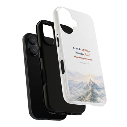 Christian Phone Case – “I Can Do All Things Through Christ” Inspirational Tough Case