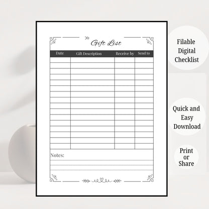 Wedding Guest List Planner Printable | RSVP Tracker | Wedding Guest Organizer | Bridal Planning Sheet | Guest List Template