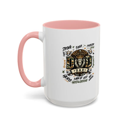 Dad King Lion Coffee Mug — 'Dad: The King' Accent 11/15oz Gift