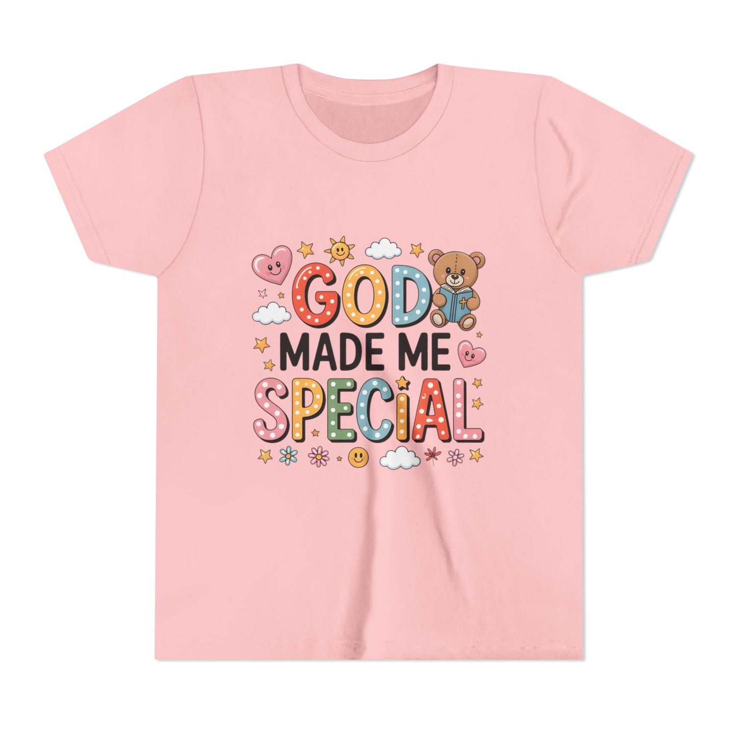 Youth Tee — "God Made Me Special" Cute Christian Kids T-Shirt