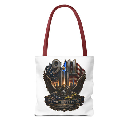 9/11 Memorial Tote Bag — "We Will Never Forget" Tribute Tote