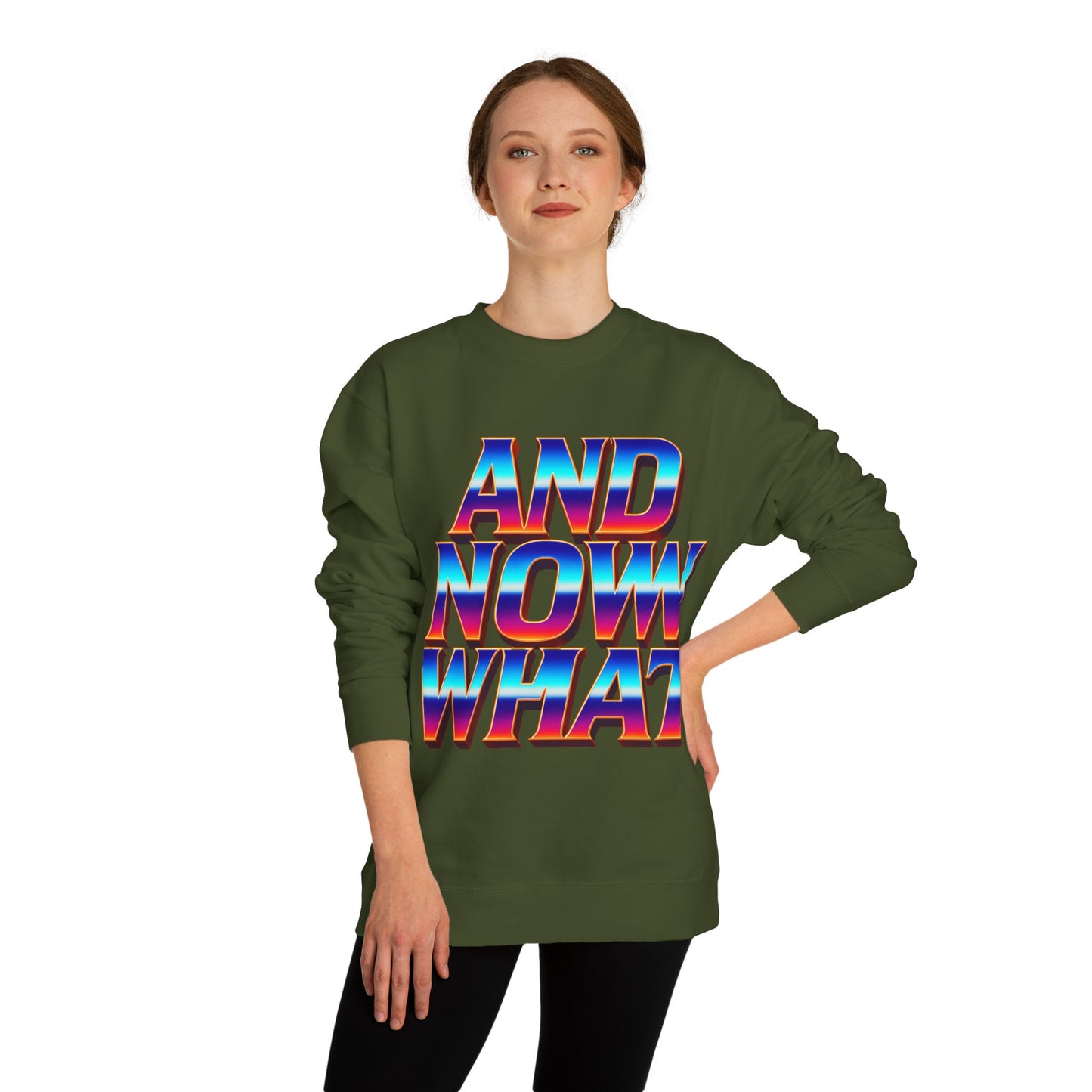And Now What Sweatshirt — Retro Gradient Statement Crewneck