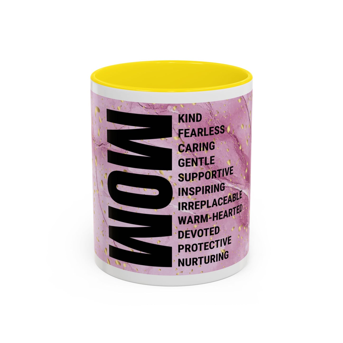 Mom Definition Accent Coffee Mug – Inspirational Pink Marble Mother’s Day Gift (11/15oz)