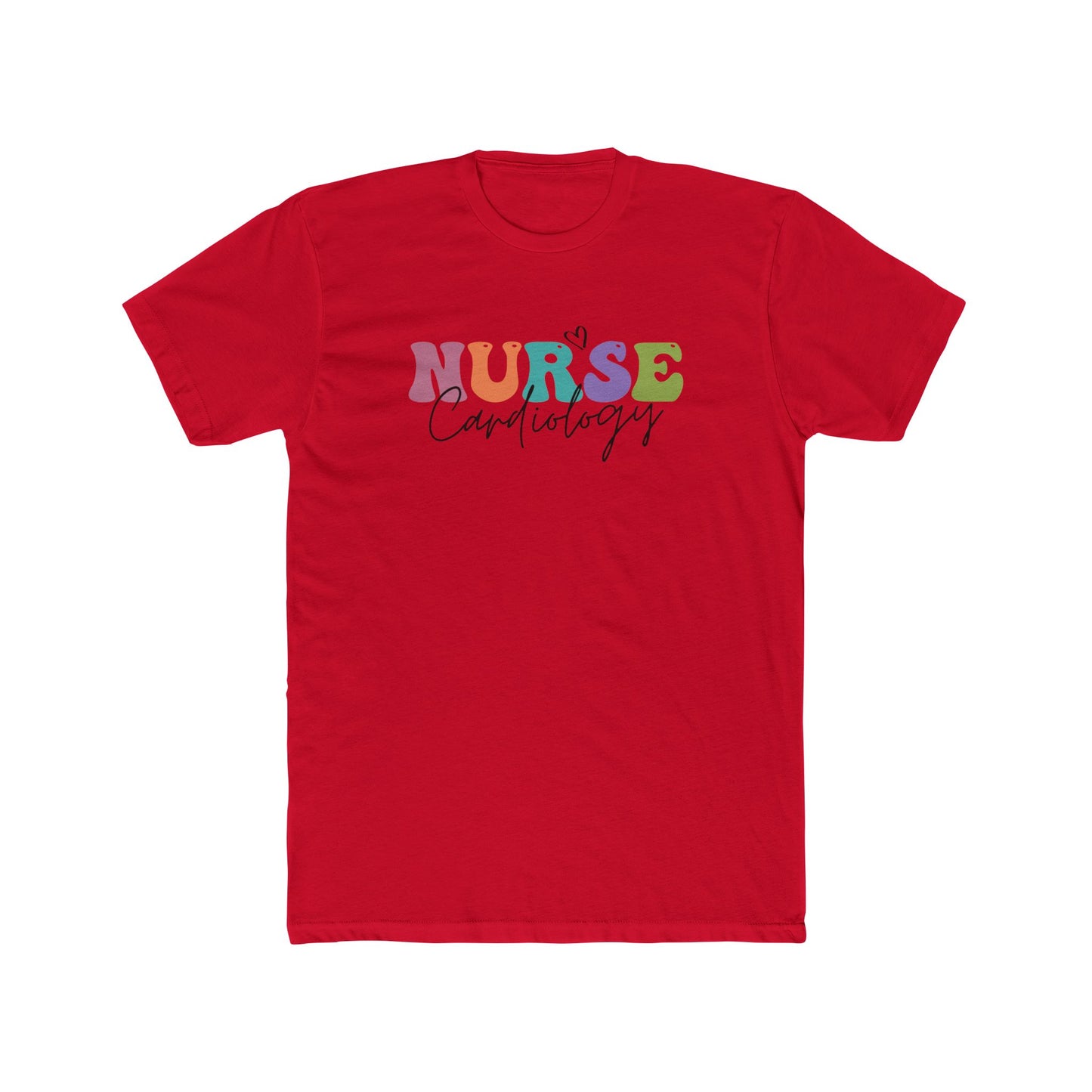 Cardiology Nurse T‑Shirt — Colorful 'NURSE Cardiology' Crew Tee