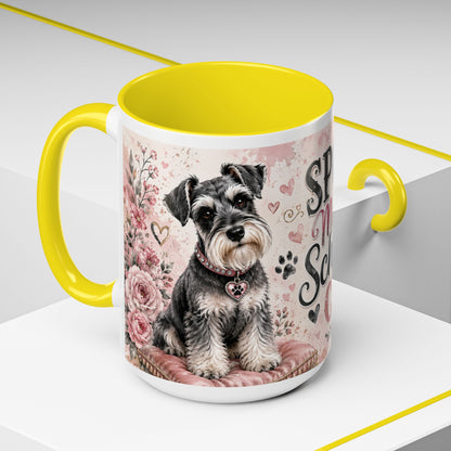 Spoiled Miniature Schnauzer Club Accent Coffee Mug — Cute Dog Mom Gift