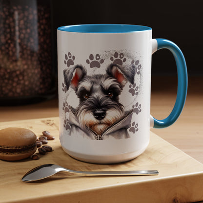 Schnauzer Paw Print Accent Coffee Mug (11/15oz)