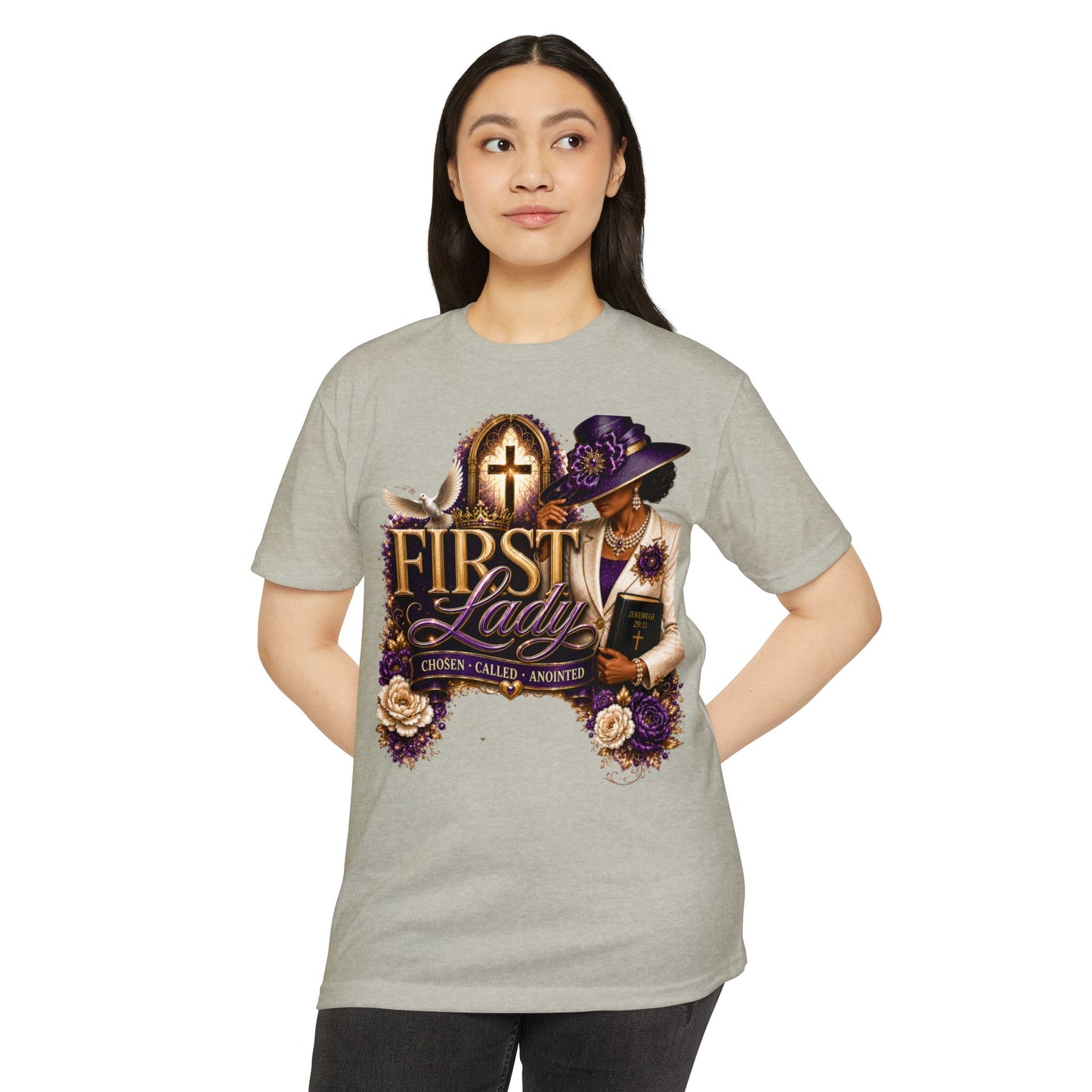 First Lady Christian T-Shirt — "Chosen • Called • Anointed" Faith Graphic Tee