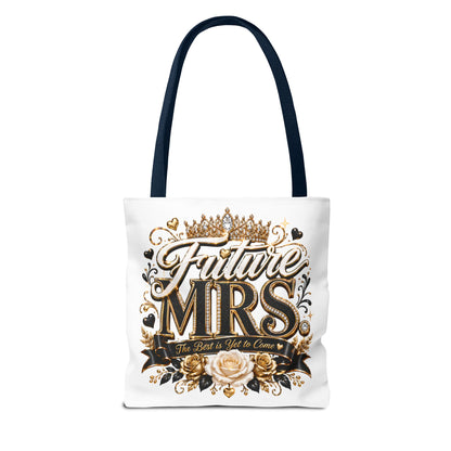 Future Mrs. Tote Bag — Bridal Bachelorette Gift Bag with Gold Crown Design