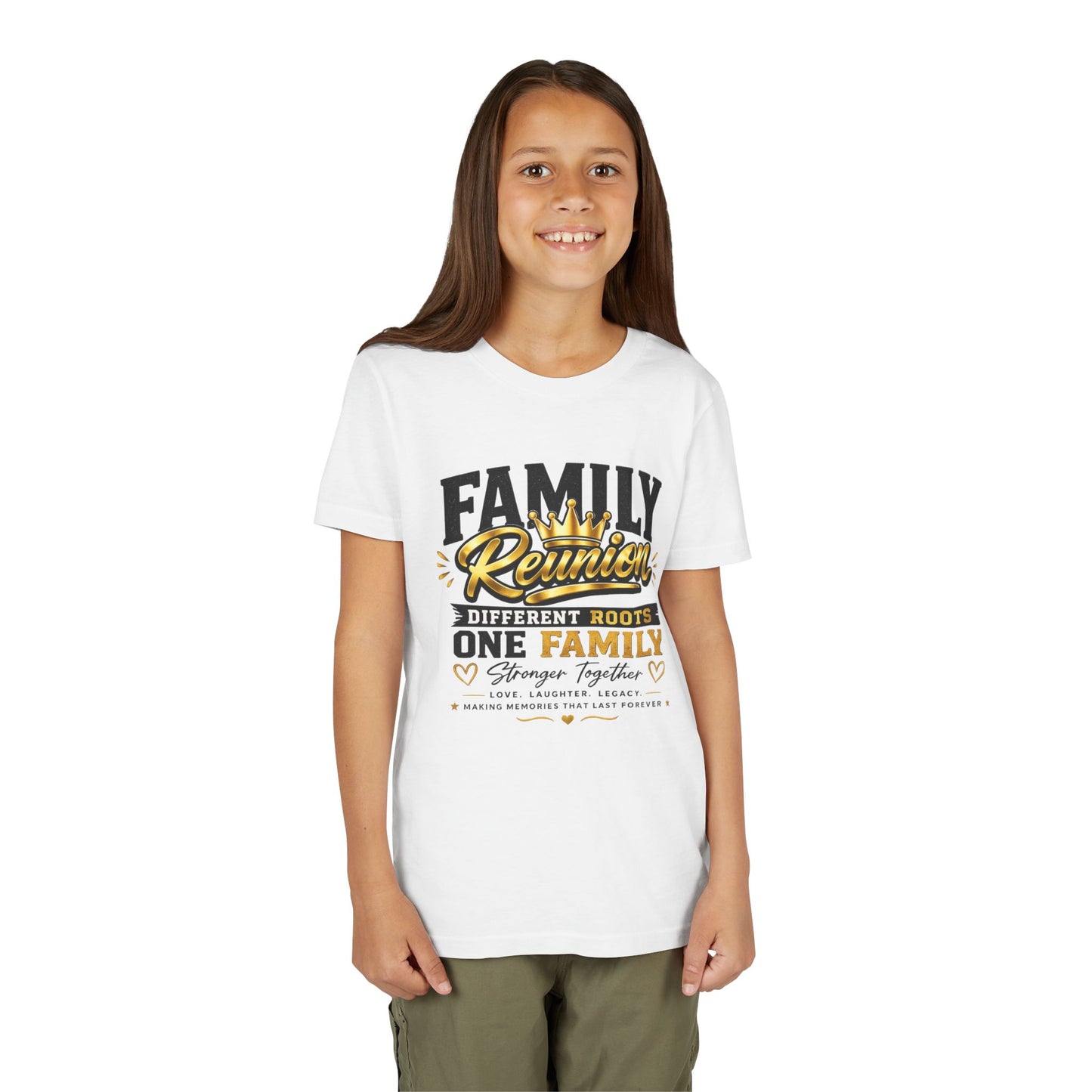 Family Reunion Youth Tee — "Different Roots One Family" Kids T-Shirt